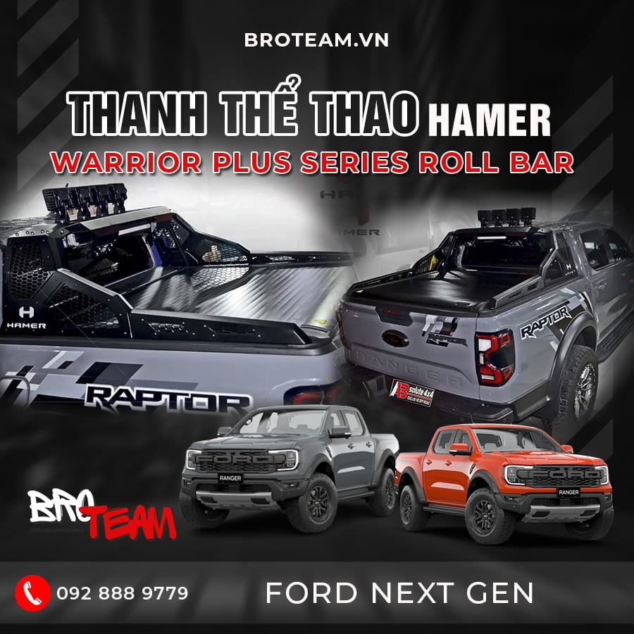 Thanh thể thao Hamer Warrior Plus Series Roll Bar For Ford Ranger 2022 ...