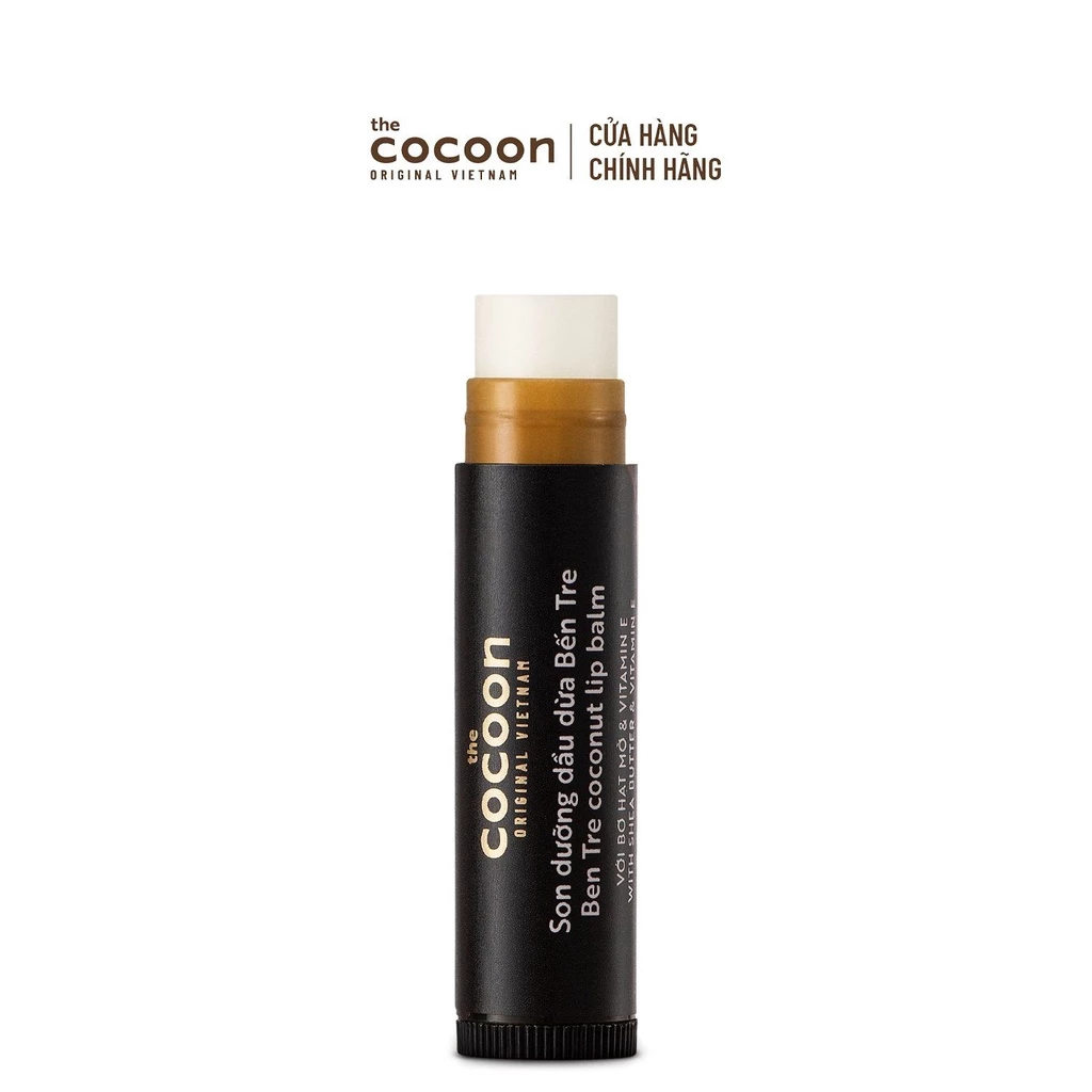 Son Dưỡng Dầu Dừa Cocoon Ben Tre Coconut Lip Balm With Shea Butter & Vitamin E 5g