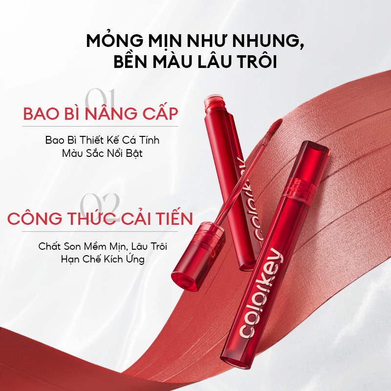 Son Kem Lì Mịn Mượt Colorkey Airy Velvet Lip Lacquer 3g