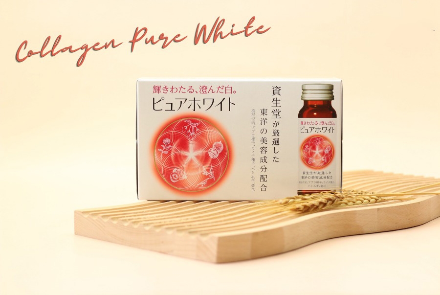 Nước Uống Shiseido Collagen Pure White Trắng Da, Trị Nám Nhật Bản 50ml x 10 PCS