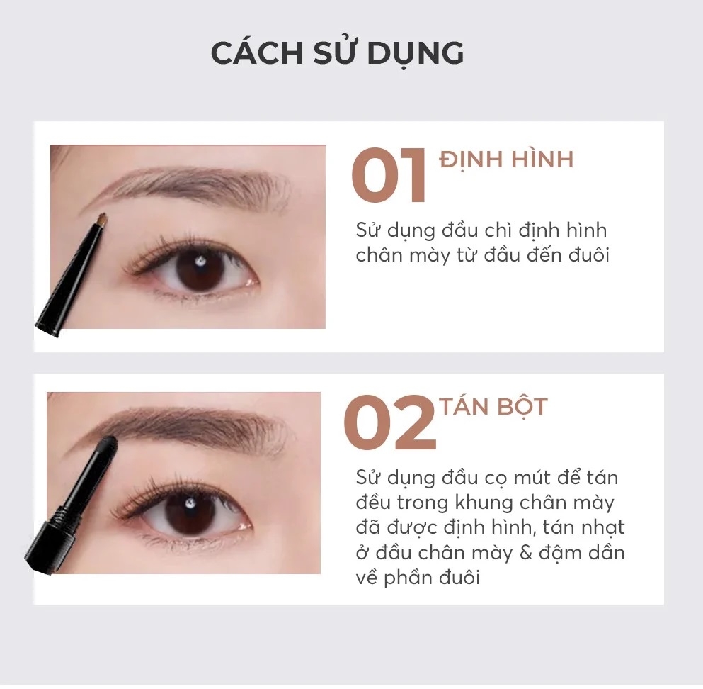 Chì Định Hình Mày Silkygirl Perfect Brow Liner & Powder - 01 Natural Brown 0.6g