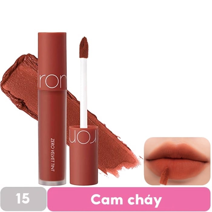 Son Kem Lì Hàn Quốc Romand New Zero Velvet Tint 5.5g #15 Rusk Rusk Cam Cháy