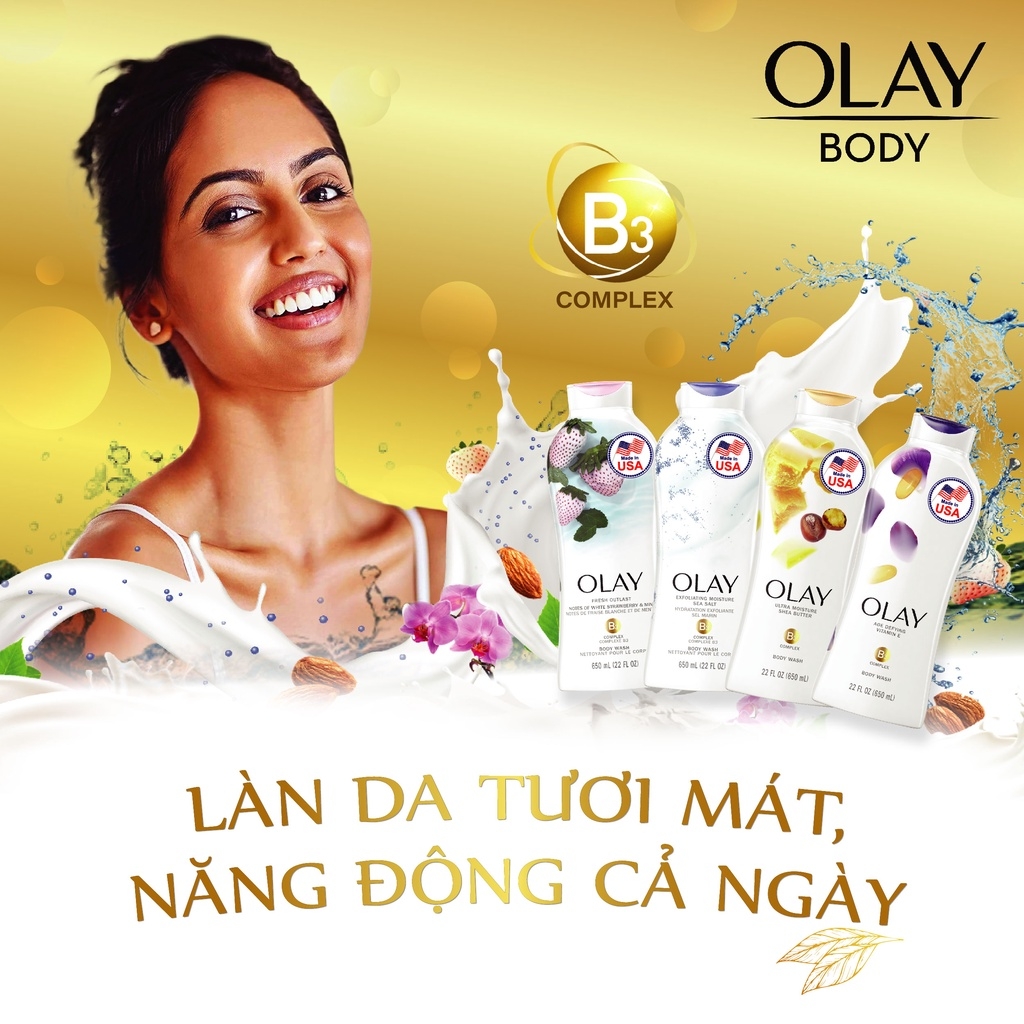Sữa Tắm Olay Dưỡng Da Nhiều Mùi Hương 650ml
