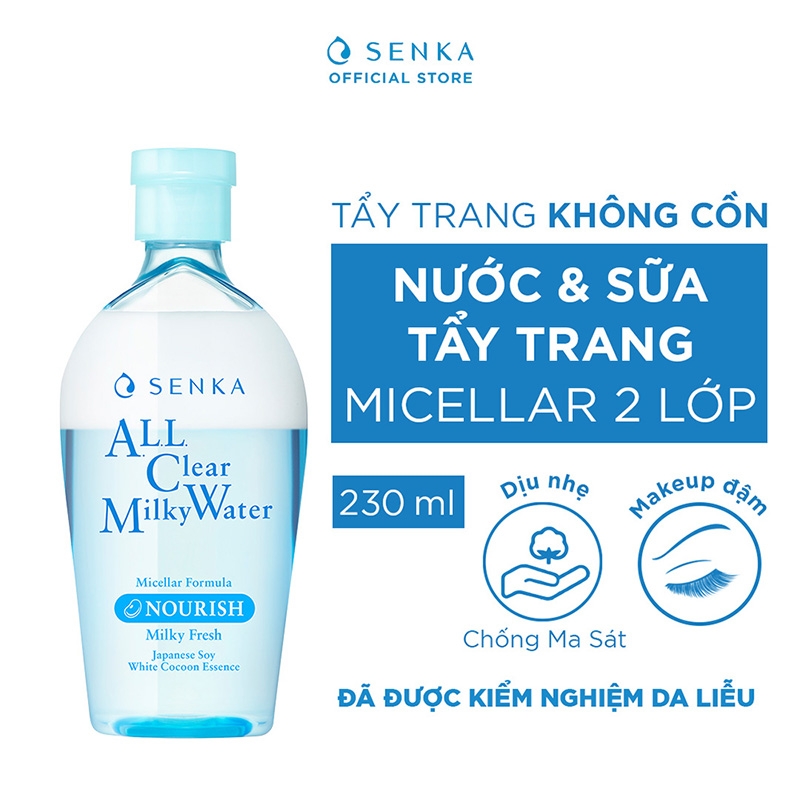 Nước Tẩy Trang Senka 2 Lớp Senka A.L.L Clear Milky Water 230ml