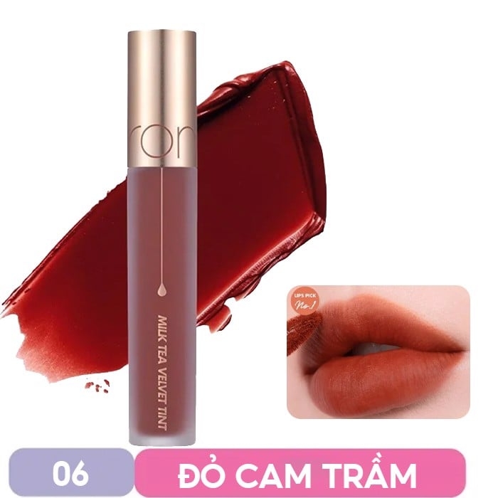 Son Kem Lì Mịn Mượt Như Nhung Romand Milk Tea Velvet Tint Ver 2 4.4g