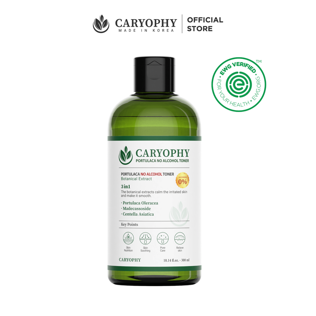 Nước Hoa Hồng Caryophy Portulaca Toner Ngừa Mụn Kiềm Dầu Giảm Thâm 300ml