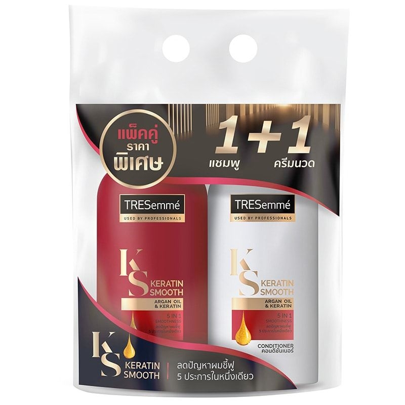 Combo Gội Xả TRESemmé Keratin Smooth Vào Nếp Suôn Mượt 400ml+400ml