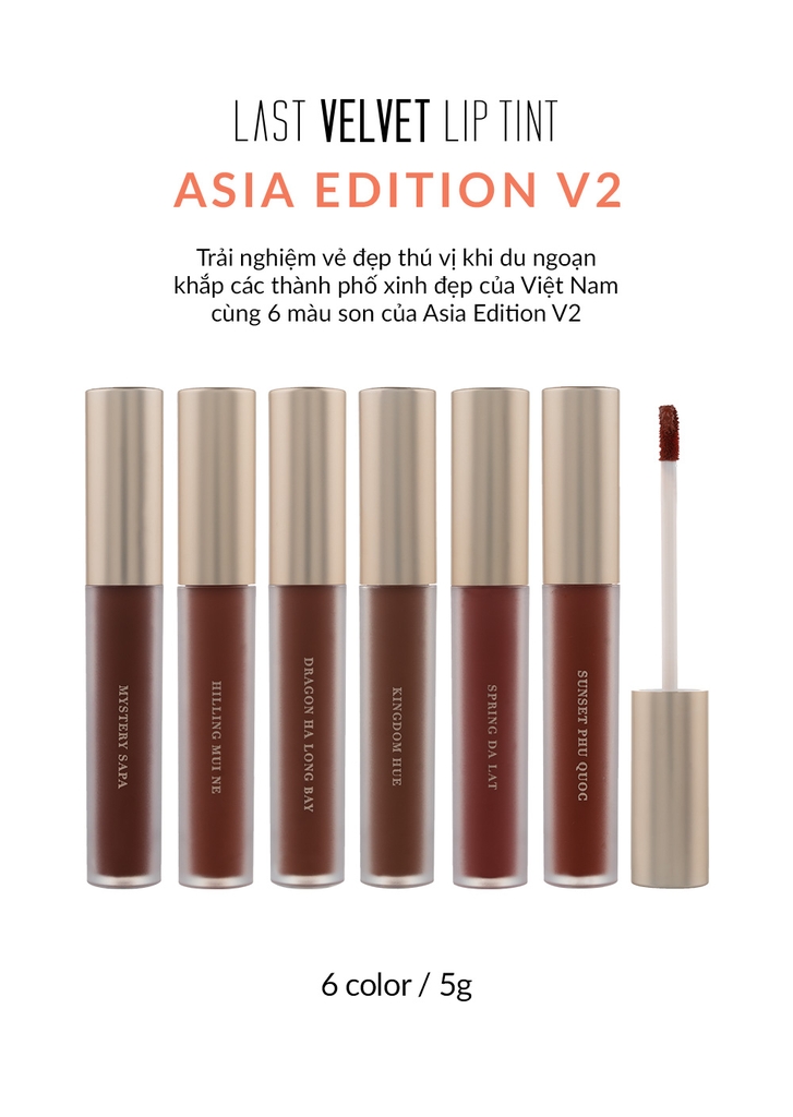 Son Kem Lì, Lên Màu Chuẩn Bbia Last Velvet Lip Tint Asia Edition 5g