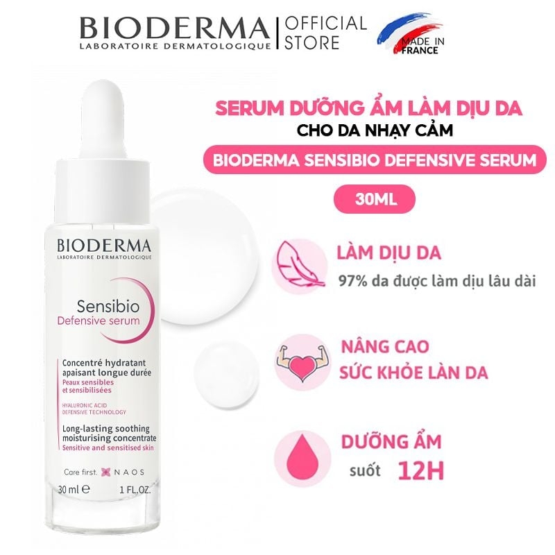 Serum Bioderma Sensibio Defensive Serum Dưỡng Ẩm Và Làm Dịu Dành Cho Da Nhạy Cảm 30ml
