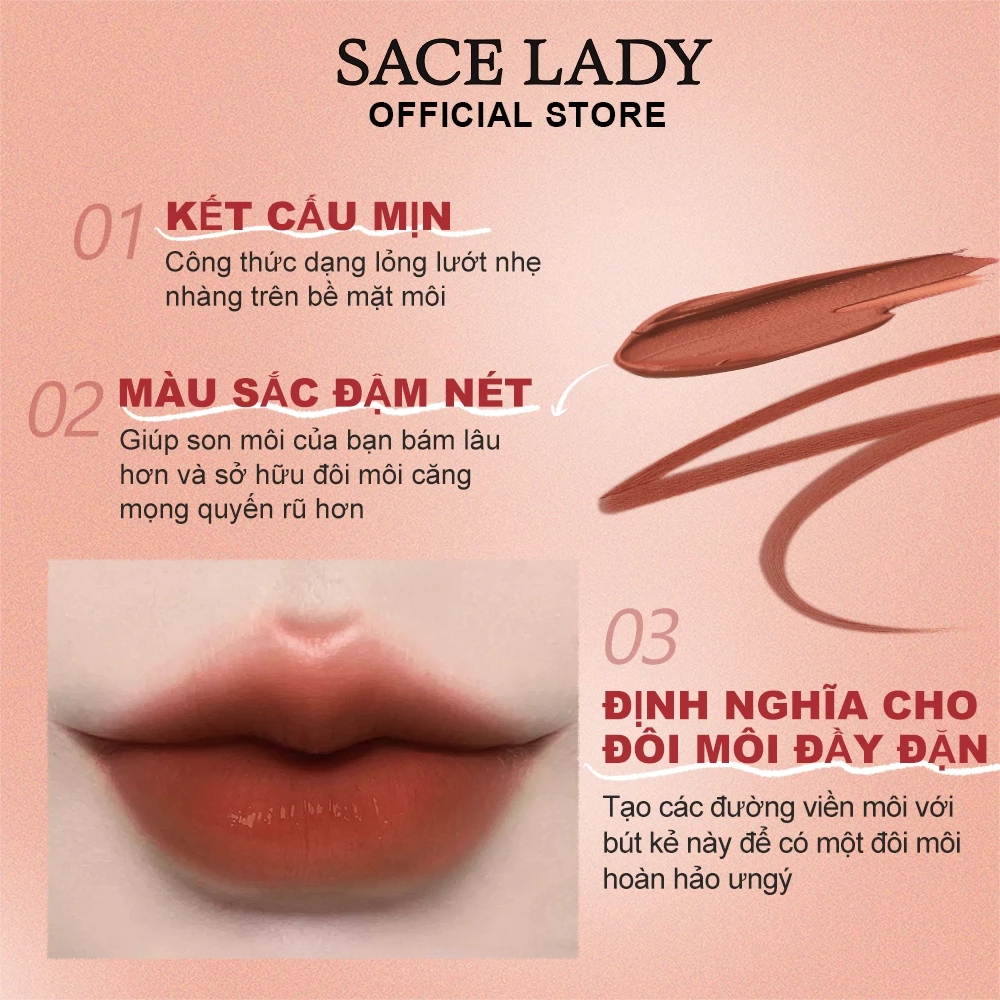 Chì Kẻ Viền Môi Sace Lady Velvet Mousse Multi Pencil 0.2g