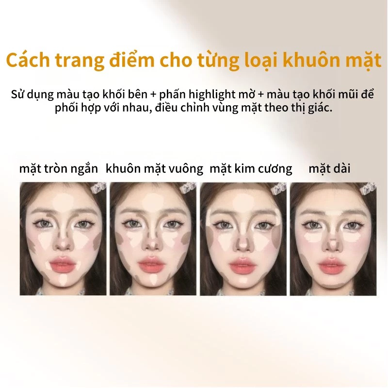 Bảng Phấn Bắt Sáng Và Tạo Khối Veecci Tự Nhiên Lâu Trôi Chống Nước 8g