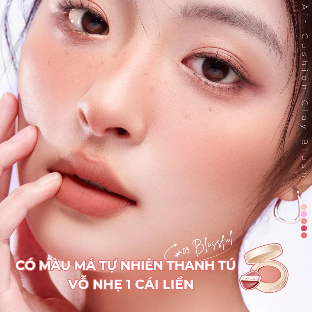 Phấn Má Hồng Sace Lady Màu Sắc Lâu Trôi 3g - #01 Joyous