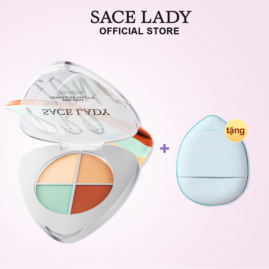 Bảng Kem Che Khuyết điểm Sace Lady Chống Thấm Nước Giúp Hiệu Chỉnh Màu Da 5.6g