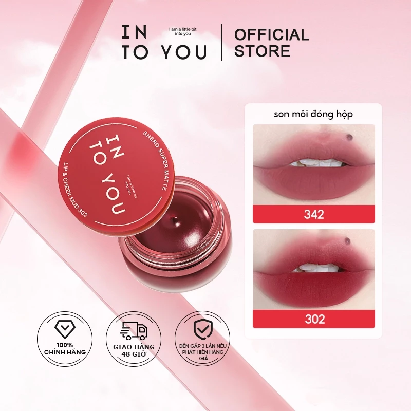 Son Kem Bùn & Má Hồng Into You Shero Super Matte Lip & Cheek Mud 5g