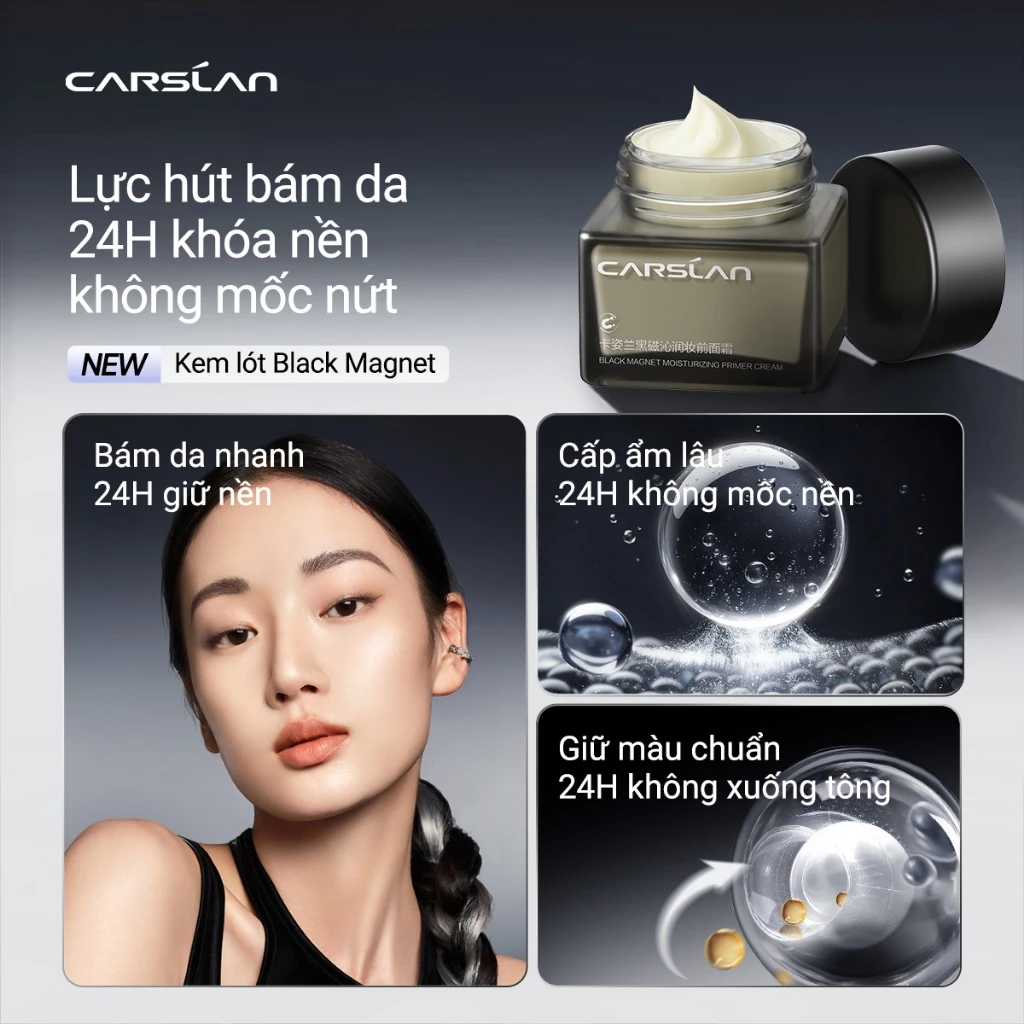 Kem Lót Dưỡng Ẩm Nam Châm Carslan Black 35g