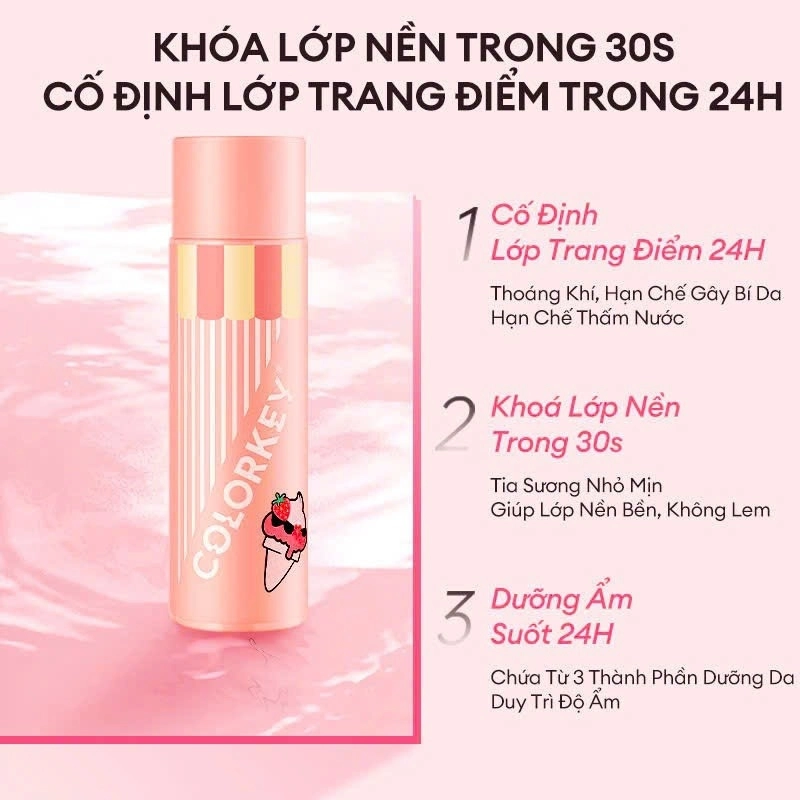 Xịt Khóa Makeup Colorkey Phiên Bản Ice-Cream Giúp Cố Định Lớp Trang Điểm 100ml