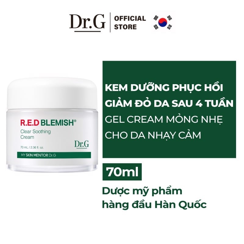 Kem Dưỡng Dr.G R.E.D Blemish Clear Soothing Cream Giúp Làm Dịu, Cấp Ẩm Da