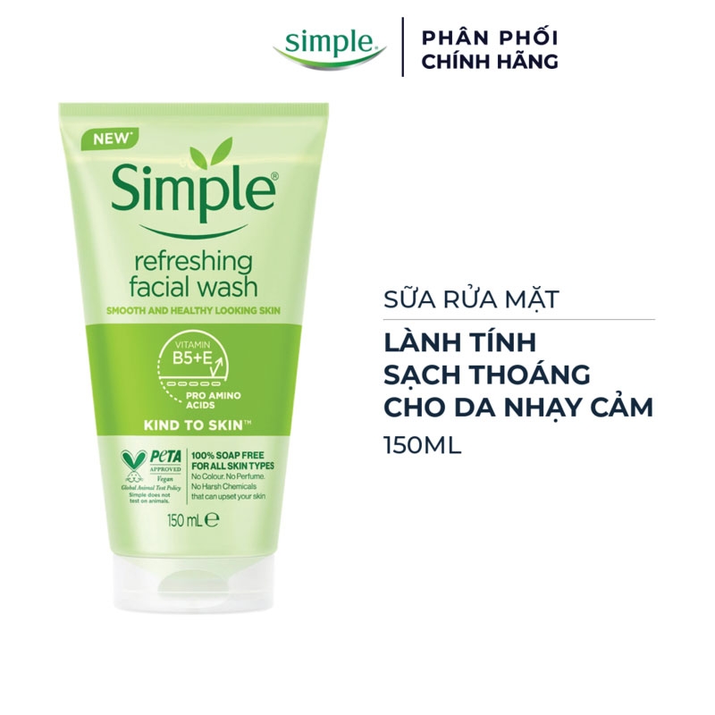 Sữa Rửa Mặt Simple Refreshing Facial Wash Dành Cho Mọi Loại Da 150ml