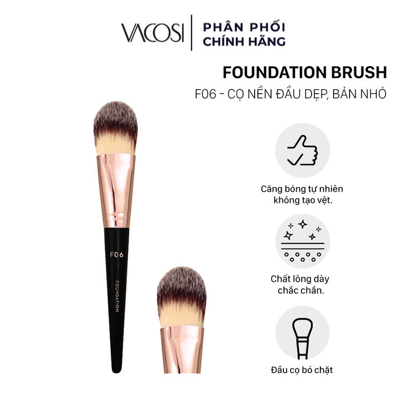 Cọ Đánh Nền Vacosi Đầu Dẹp Nhỏ - F06