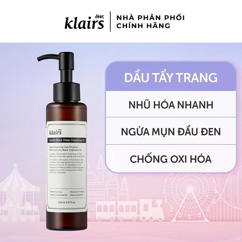 Dầu Tẩy Trang Dear Klairs Làm Sạch Và Dưỡng Ẩm Gentle Black Deep 150ml