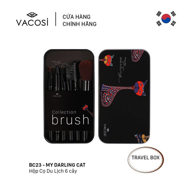 Hộp Cọ Du Lịch Vacosi My Darling 6 Cây BC23
