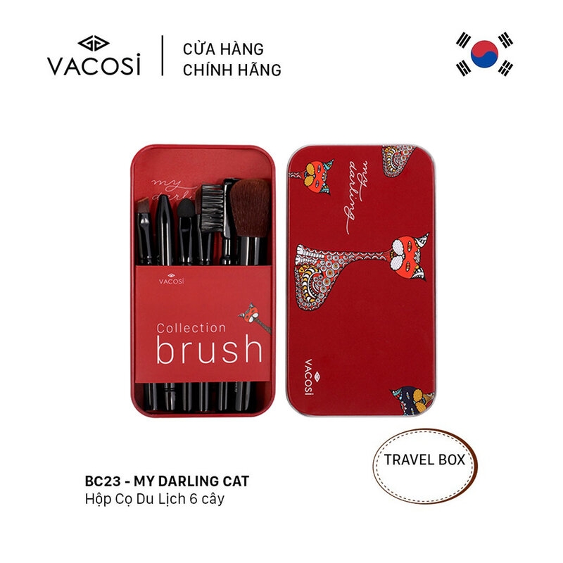 Hộp Cọ Du Lịch Vacosi My Darling 6 Cây BC23