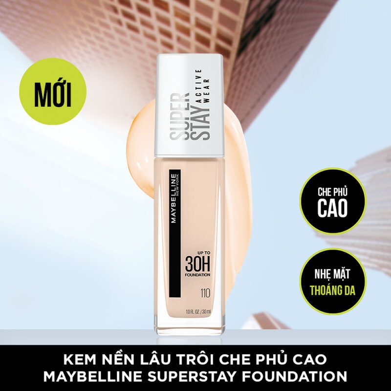 Kem Nền Maybelline Superstay 30H Lâu Trôi Che Phủ Cao 30ml
