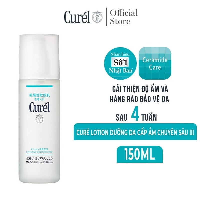 Lotion Dưỡng Da Curél Intensive Moisture Care Facial Lotion III Enrich Cấp Ẩm Chuyên Sâu III 150ml