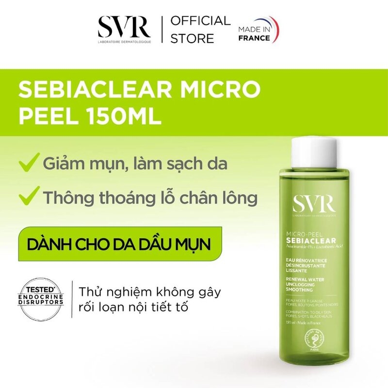 Toner SVR Sebiaclear Dành Cho Da Dầu, Mụn 150ml