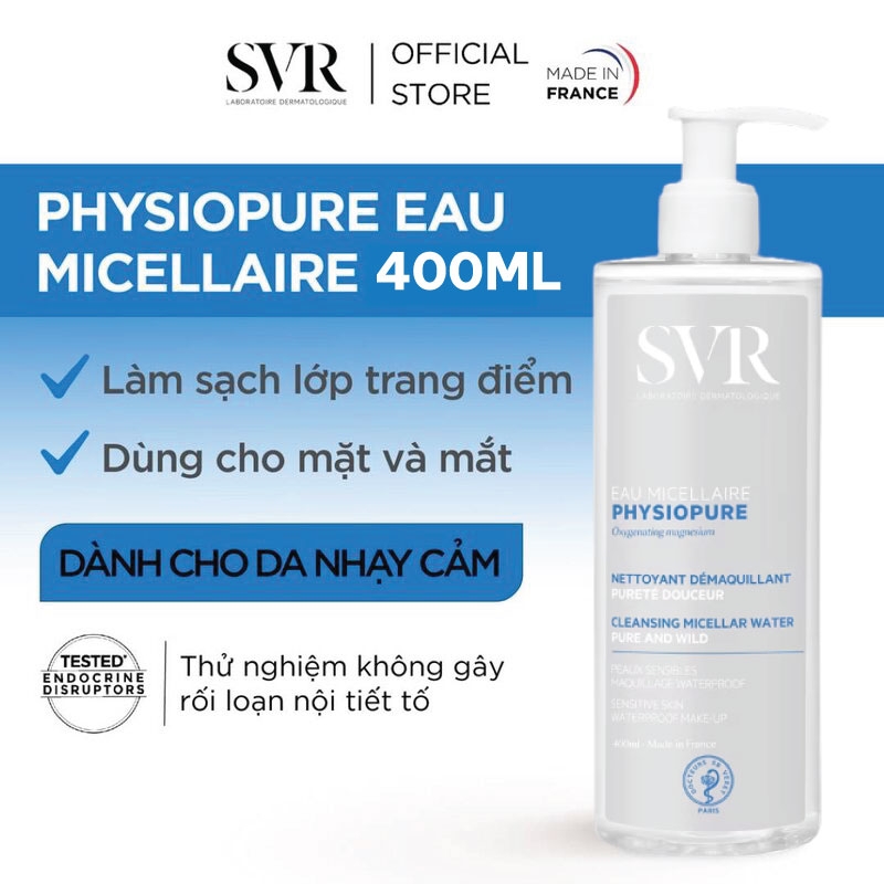 Nước Tẩy Trang SVR Physiopure Eau Micellaire Cho Da Nhạy Cảm 400ml