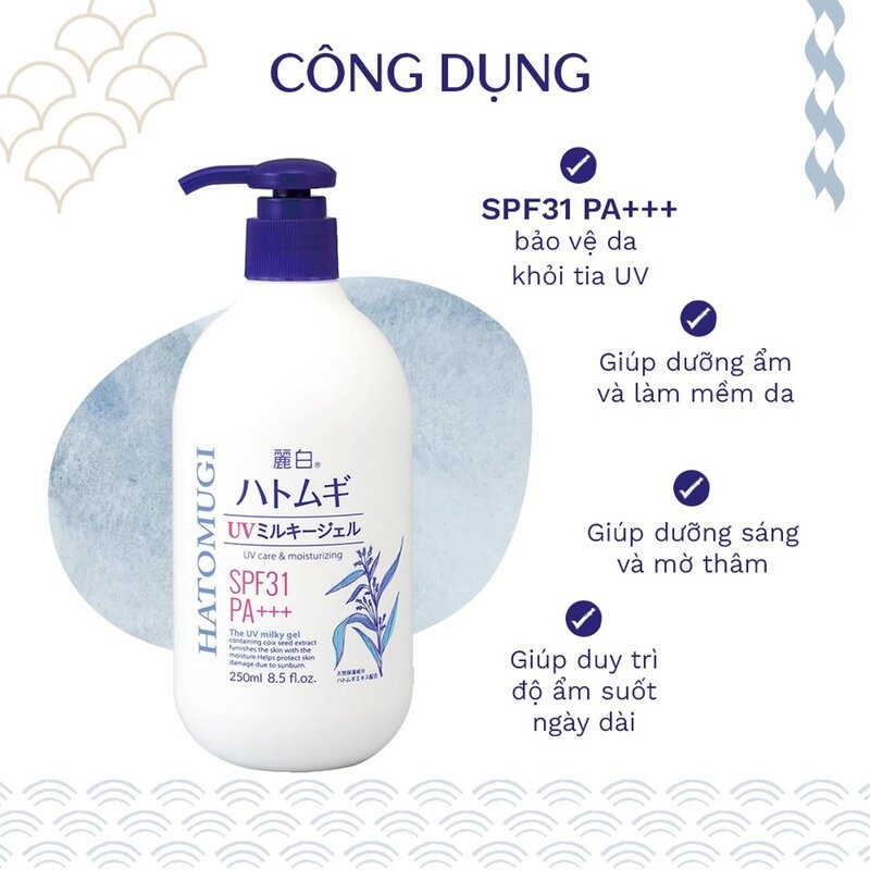 Sữa Dưỡng Thể Chống Nắng Reihaku Hatomugi SPF31 PA+++ 250ml