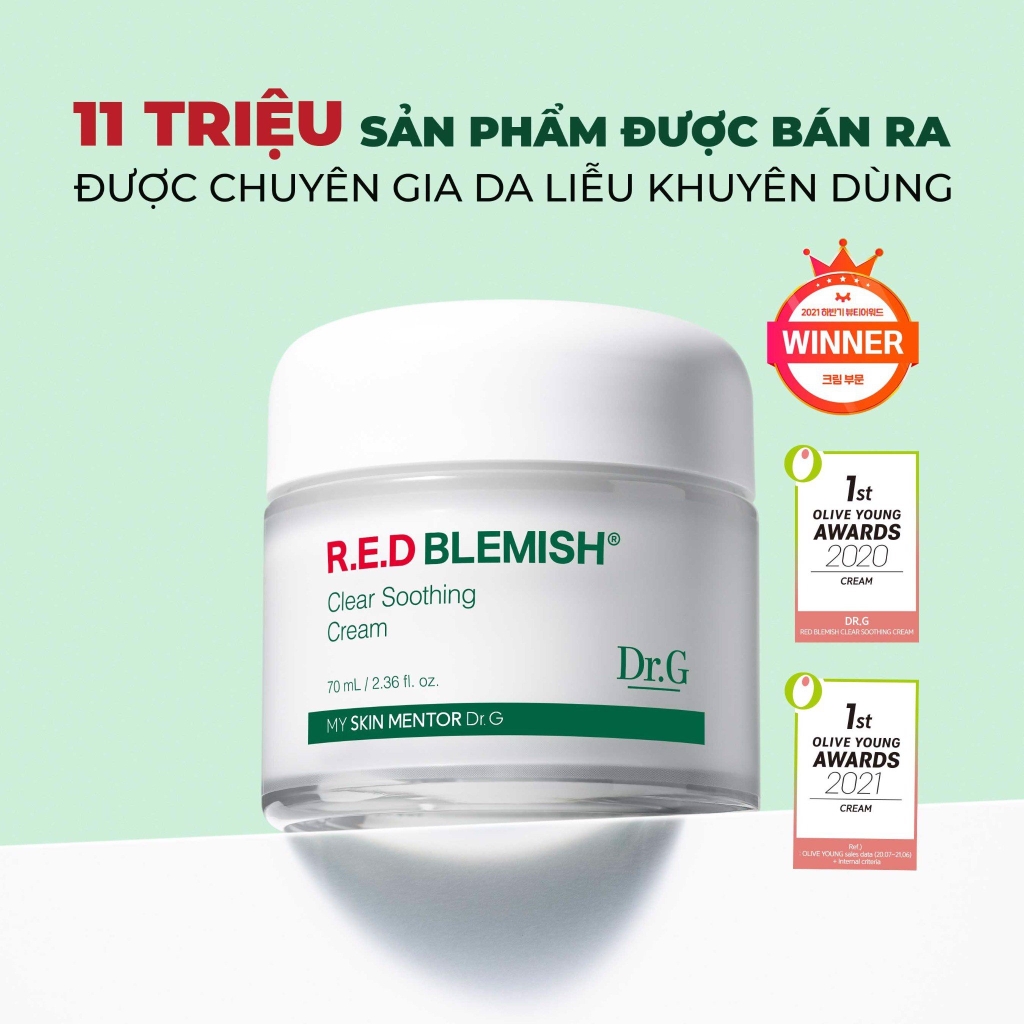 Kem Dưỡng Dr.G R.E.D Blemish Clear Soothing Cream Giúp Làm Dịu, Cấp Ẩm Da