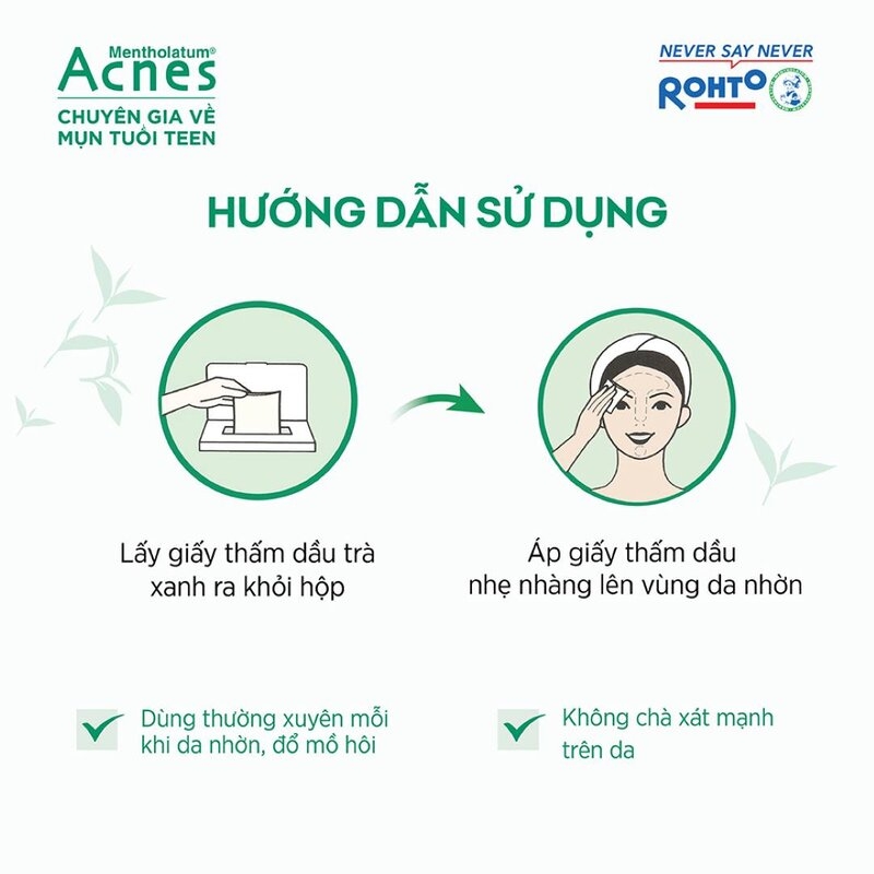 Giấy Thấm Dầu Acnes Trà Xanh 100 Tờ