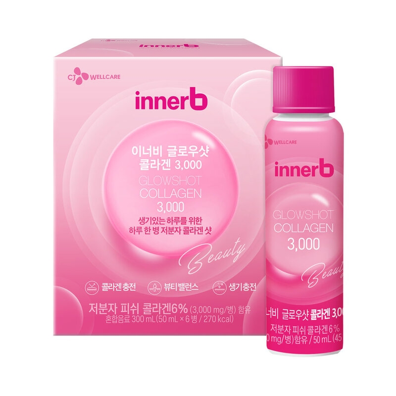 Nước Uống Innerb Glowshot Collagen Căng Mịn Sáng Da 300ml (50ml x 6 Chai)