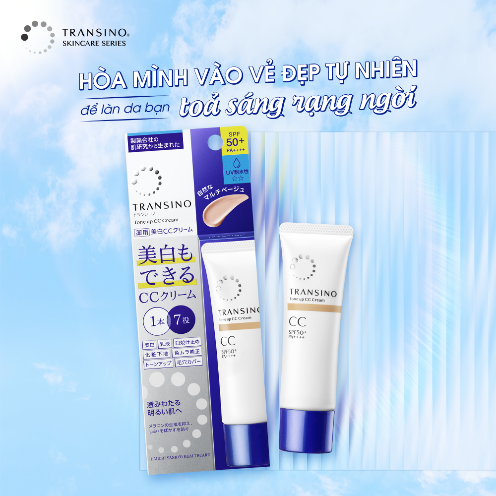 Kem CC Nâng Tông Trắng Sáng Transino Tone Up CC Cream SPF50+ 30g