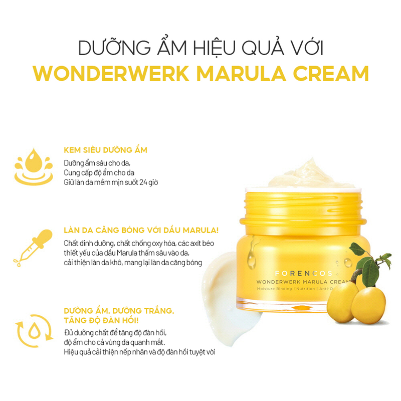 Kem Dưỡng Forencos Dầu Marula Dưỡng Sáng Da Ban Đêm