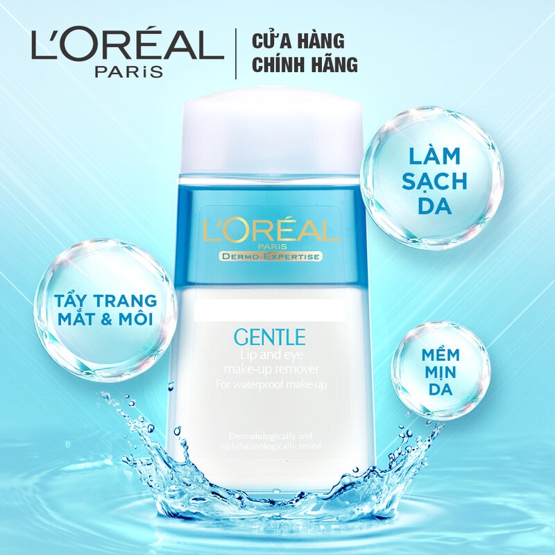 Nước Tẩy Trang Mắt Môi L'Oréal Dịu Nhẹ Cho Da 125ml