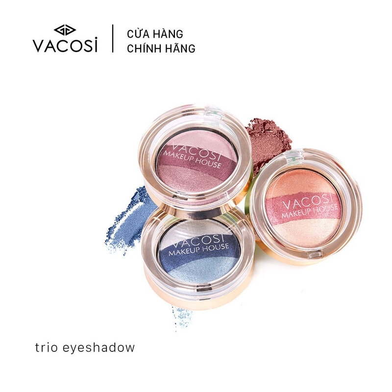 Phấn Mắt Vacosi Natural Studio Trio Eyeshadow 3 Màu (Hộp Tròn) 5g