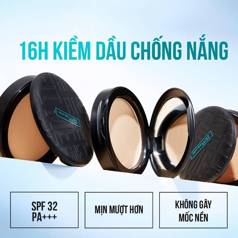 Phấn Nền Maybelline Fit Me Compact Powder SPF32 PA+++ Mịn Nhẹ Kiềm Dầu Chống Nắng 6g