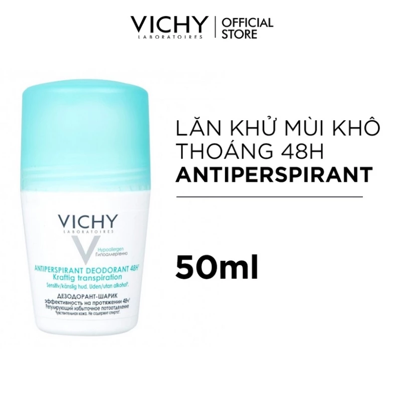 Lăn Khử Mùi Vichy Khô Thoáng Vùng Da Dưới Cánh Tay 50ml