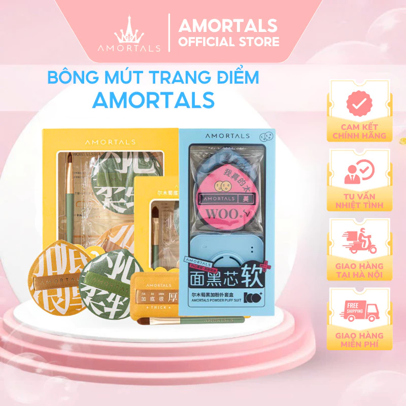 Bông Mút Trang Điểm Tán Kem Nền Amortals