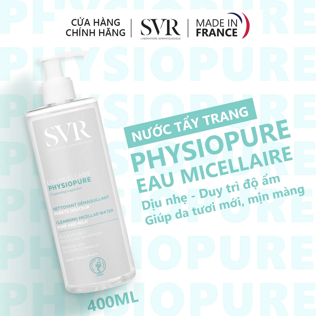 Nước Tẩy Trang SVR Physiopure Eau Micellaire Cho Da Nhạy Cảm 400ml