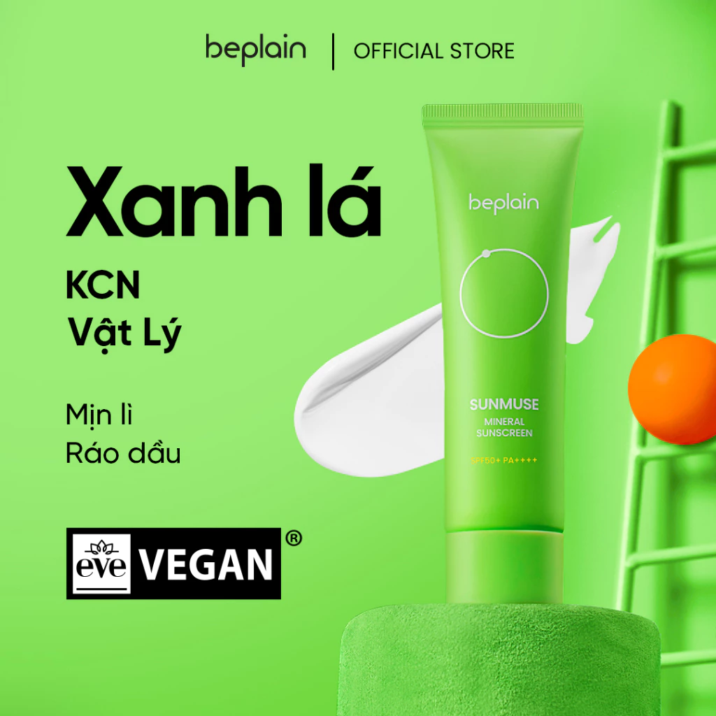 Kem Chống Nắng Beplain Vật Lý Hỗ Trợ Kiềm Dầu Mịn Lì 50ml