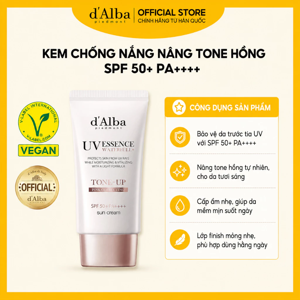 Kem Chống Nắng Nâng Tông Da D'Alba Waterfull Tone-Up Sun Cream 50ml