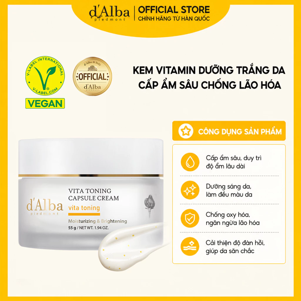 Kem Dưỡng Sáng Da Chống Lão Hóa D'Alba White Truffle Oil Capsule Cream 55g