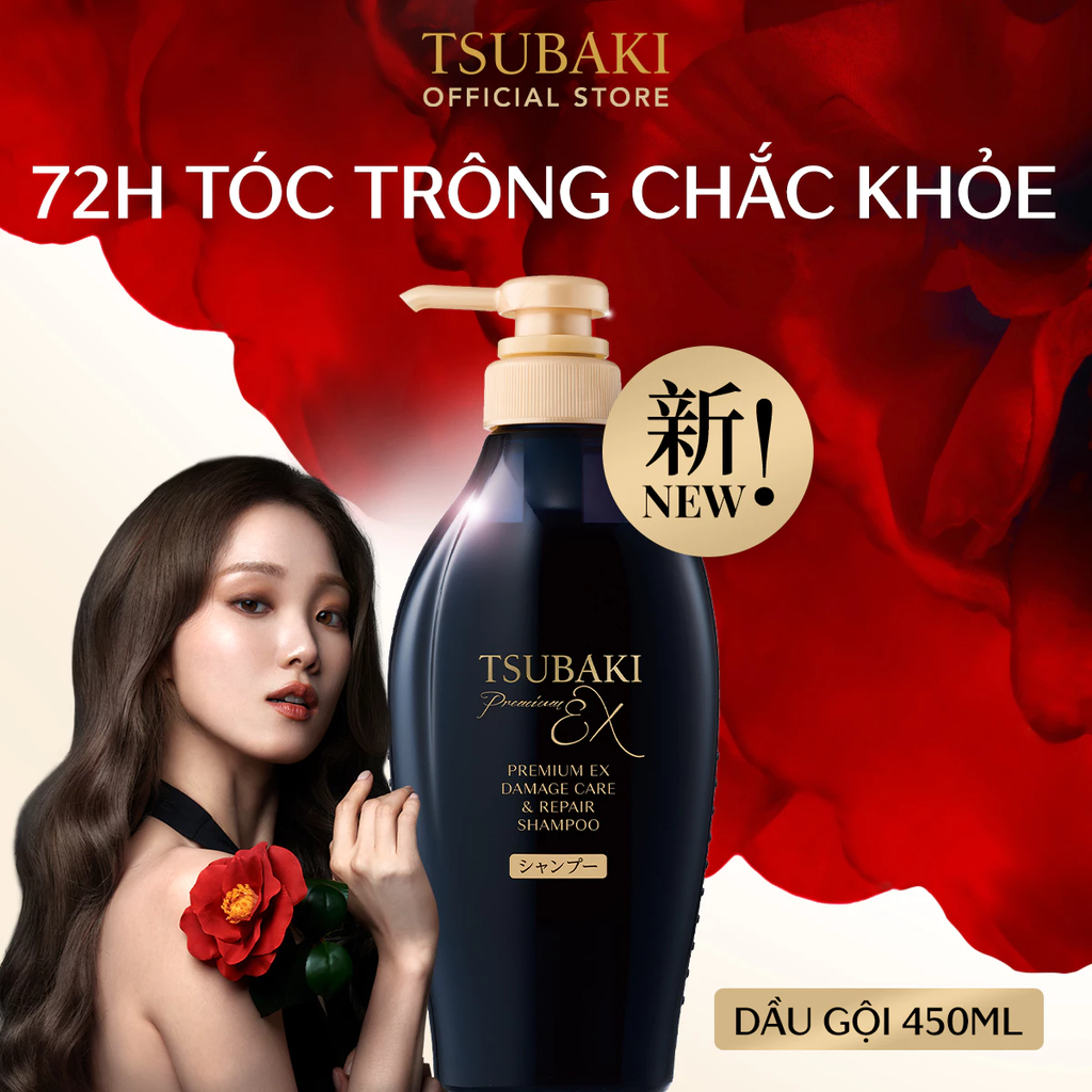 Dầu Gội Tsubaki Premium Repair Shampoo Phục Hồi Hư Tổn 450ml