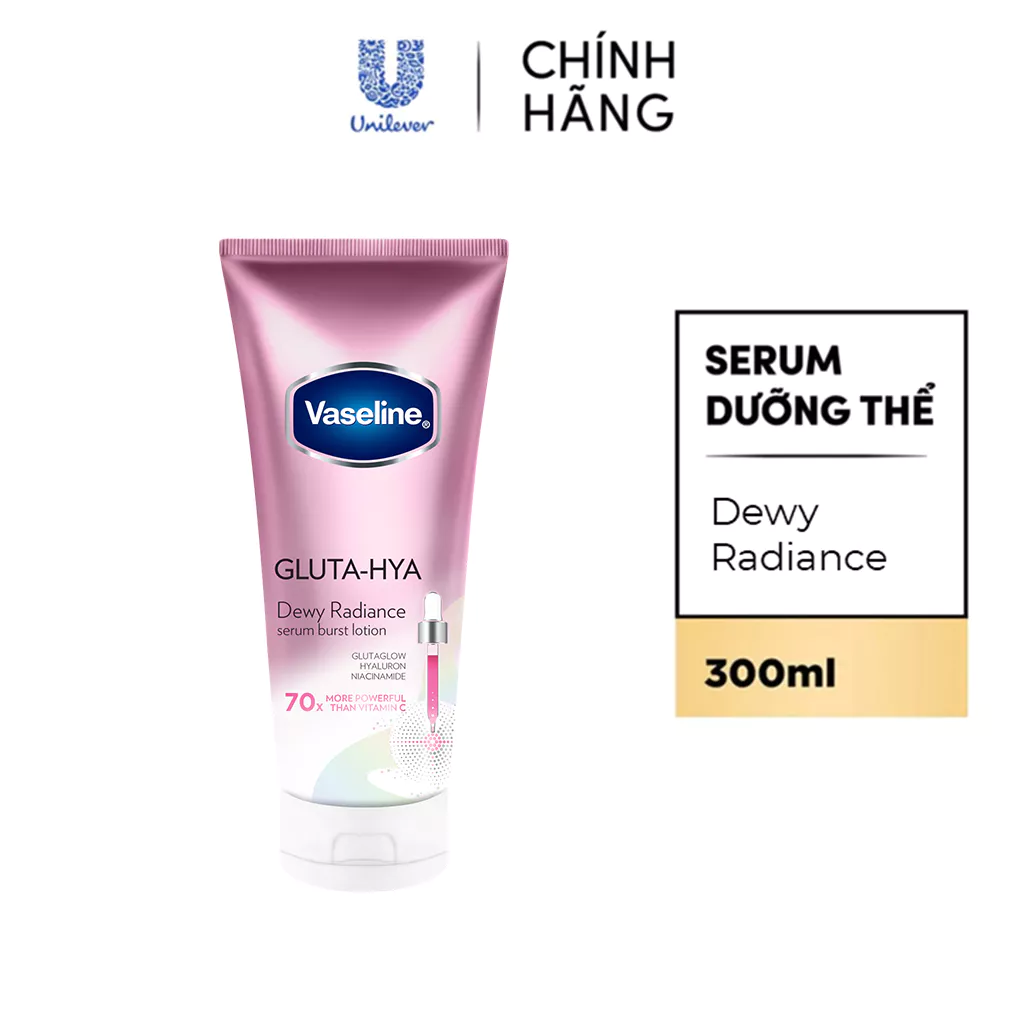 Sữa Dưỡng Thể Vaseline Healthy Bright Gluta HYA Serum Burst Lotion 330ml