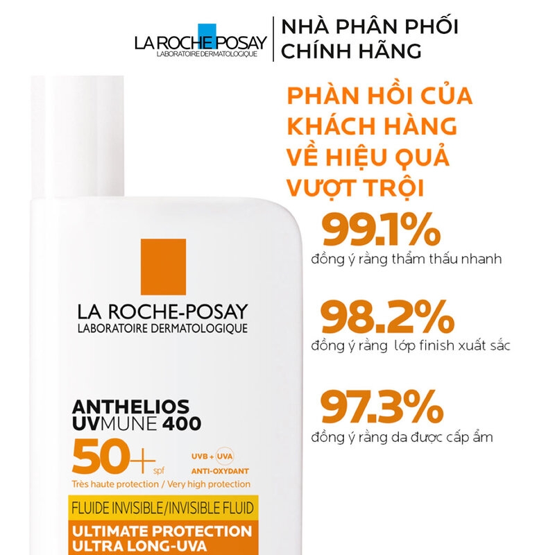 Sữa Chống Nắng La Roche-Posay Mỏng Nhẹ Bảo Vệ Da Tối Ưu Anthelios UVMune 400 SPF50+ 50ml