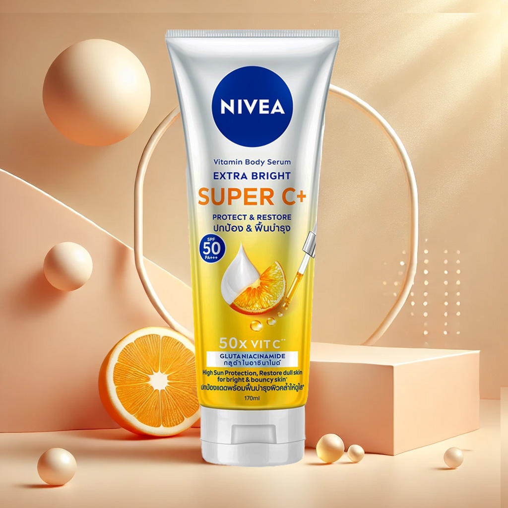 Serum Dưỡng Thể Nivea Vitamin Super C+ Sáng Da 170ml