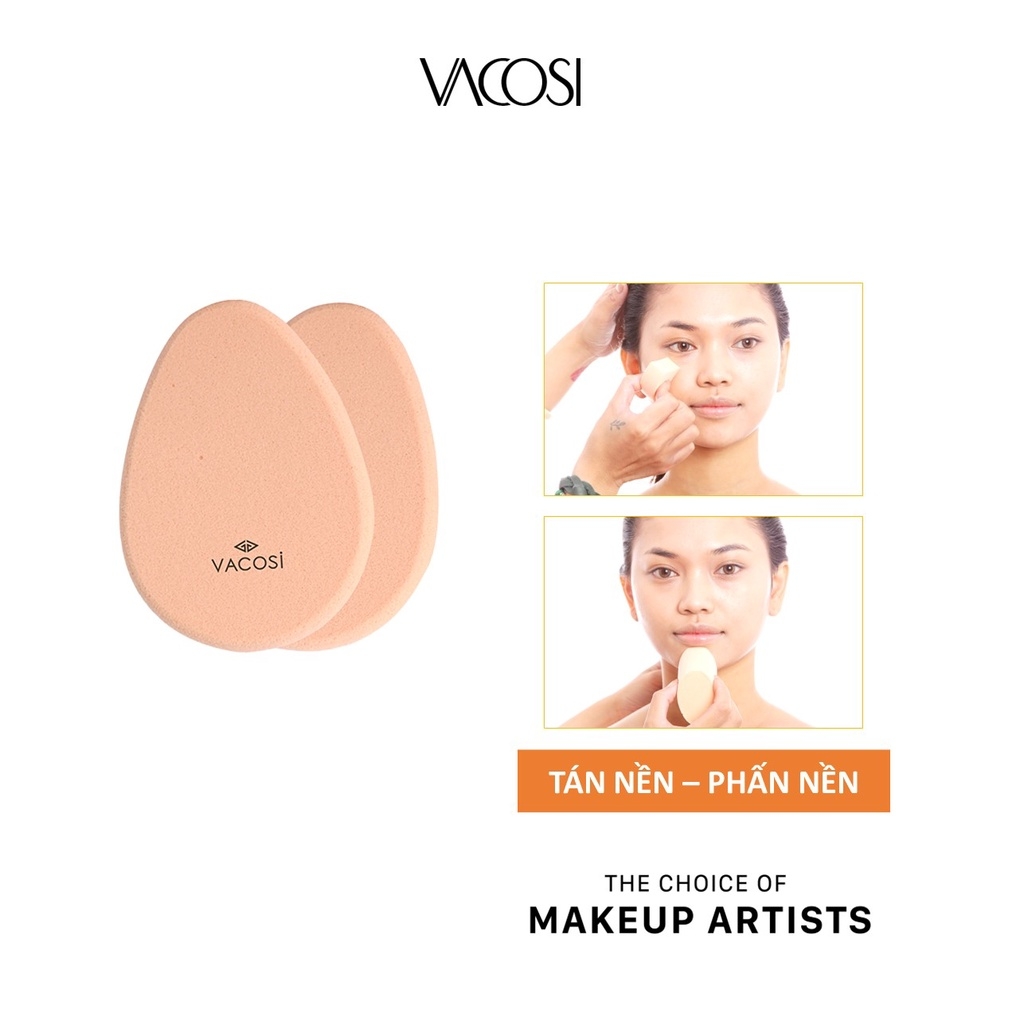 Bông Phấn Ướt Vacosi Tan Nền (2 Cái)